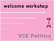 Welcome workshop for VCE Politics (3 + 4) 2025